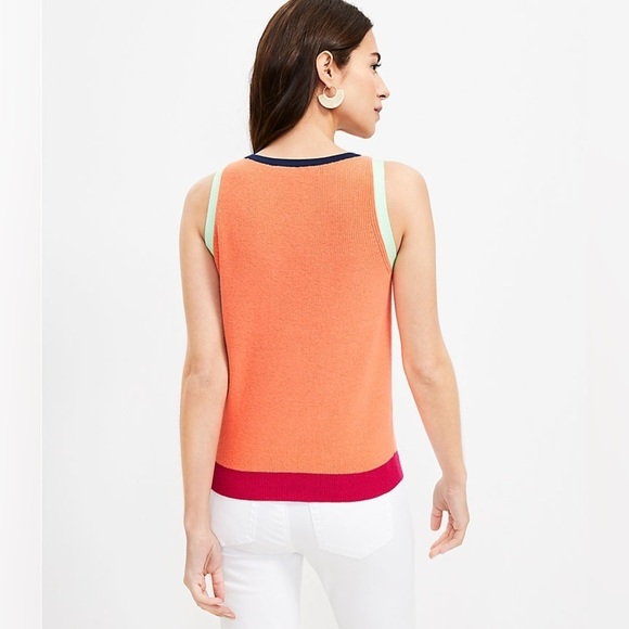 NWT LOFT Colorful Color Block Sweater Tank Size Small - Picture 8 of 11